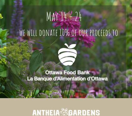 10% of our profits to the Ottawa Food Bank May 14-24